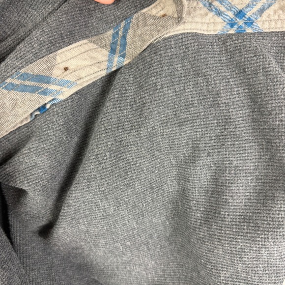 Voyager Men's XXL Gray Blue Plaid Thermal Lined Flannel Shirt Jacket Shacket - Picture 10 of 11